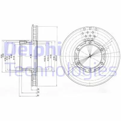 DELPHI BG473 Fren Dıskı (Teklı Paket) Delıklı Ã–n 608 609 709 7111986 > 07/1996 A6694210612