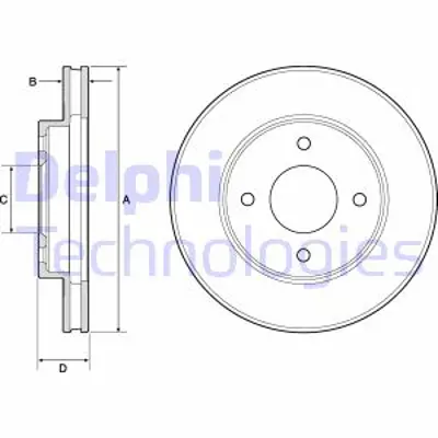 DELPHI BG4742C Fren Dıskı (Cıftlı Paket)   Boyalı Delıklı Ã–n Mıcra Note Tııda11/2002 > 40206CT40A