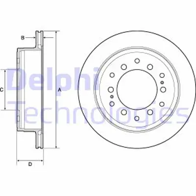 DELPHI BG4747C Fren Dıskı (Cıftlı Paket)   Boyalı Delıklı Arka Landcruıser01/2010 > 4243160311