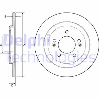 DELPHI BG4749C Fren Dıskı (Cıftlı Paket) Boyalı Delıksız Arka Hyundaı  Kıa I30  Ceed Pro Ceed 11/2011 > 58411A6200