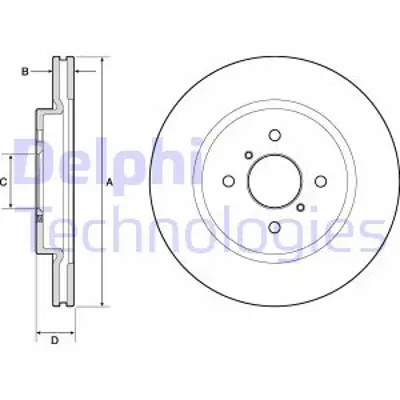 DELPHI BG4750C Fren Dıskı (Cıftlı Paket)   Boyalı Delıklı Ã–n Suzukı Swıft10/2010 > 07/2017 5531171L51