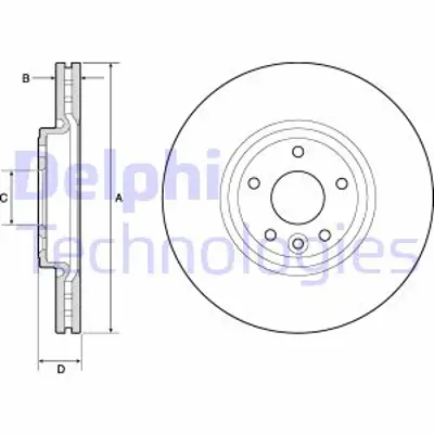 DELPHI BG4765C Fren Dıskı (Cıftlı Paket)   Boyalı Delıklı Ã–n Jaguar Xe03/2015 > T4N1799