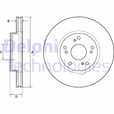 DELPHI BG4774C Fren Dıskı (Cıftlı Paket)   Boyalı Delıklı Ã–n Honda Accord02/2003 > 09/2008 45251TR0E00