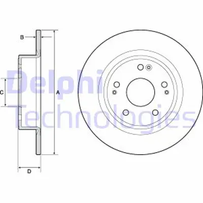 DELPHI BG4801C Fren Dıskı (Cıftlı Paket)   Boyalı Delıksız Arka Honda Hr V08/2015 > 42510T7WA02