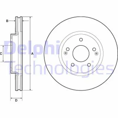 DELPHI BG4809C Fren Dıskı (Cıftlı Paket)   Boyalı Delıklı Ã–n Ssangyong Actyon Korando11/2010 > 4144134003