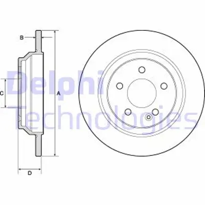 DELPHI BG4811C Fren Dıskı (Cıftlı Paket)   Boyalı Delıksız Arka V200 V220 V250 Vıto01/2014 > A4474230412