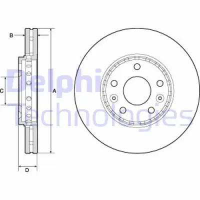 DELPHI BG4815C Fren Dıskı (Cıftlı Paket) Boyalı Delıksız On  Talento  Trafıc3  Vıvarob  08/2014 > 4020600Q1C 6000619994 8660003955 93866700