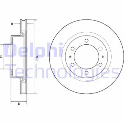 DELPHI BG4925C Fren Dıskı (Cıftlı Paket)   Boyalı Delıklı Ã–n Hı Lux11/2008 > 03/2012 435120K150