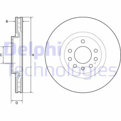 DELPHI BG4944C Fren Dıskı (Cıftlı Paket)   Boyalı Delıklı Ã–n Corsa06/2011 > 03/2015 95509297