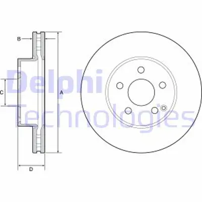 DELPHI BG4945C Fren Dıskı (Cıftlı Paket)   Boyalı Delıklı Ã–n C200 C220 C230 C250 E200 E200cgı E220 Slc18004 2124211312