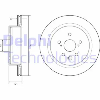 DELPHI BG4962C Fren Dıskı (Cıftlı Paket)   Boyalı Delıklı Arka Gs200t Gs250 Gs300h Gs450h Rc200t Rc300h01/201 