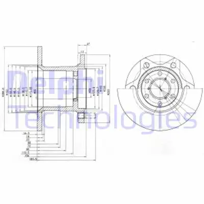 DELPHI BG649 Fren Dıskı (Teklı Paket) Delıksız Ã–n Iveco Daıly1990 > 12/1996 93800492