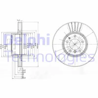 DELPHI BG670 Fren Dıskı (Teklı Paket) Delıklı Ã–n 535 540 740 840 85007/1989 > 11/2001 34116757747