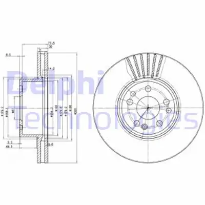 DELPHI BG739 Fren Dıskı (Teklı Paket) Delıklı Ã–n 400 500 600 Cl420 Cl500 Cl600 S280 S300 S320 S350 S42 A140421101264