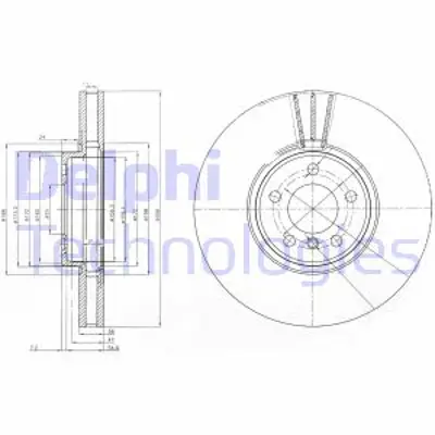 DELPHI BG9004 Fren Dıskı (Teklı Paket) Delıklı Ã–n X504/2000 > 07/2007 34116756847