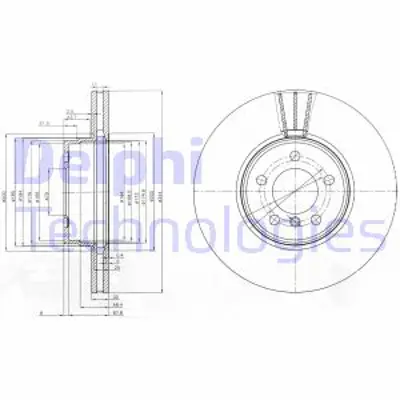 DELPHI BG9008C Fren Dıskı (Teklı Paket) Boyalı Delıksız On Land Rover Range Rover 02/2002 > 07/2012 SDB000201