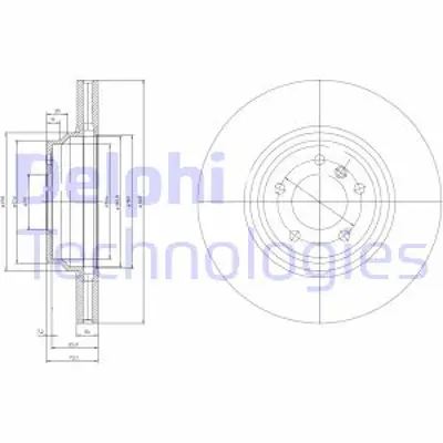 DELPHI BG9019 Fren Dıskı (Teklı Paket) Delıklı Ã–n 325 330 335 X103/2005 > 34116855000