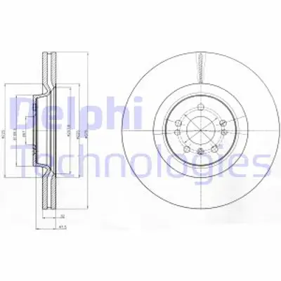 DELPHI BG9060C Fren Dıskı (Teklı Paket)   Boyalı Delıklı Ã–n Gl320 Gl350 Gl420 Gl450 Gl50009/2006 > A1644210612