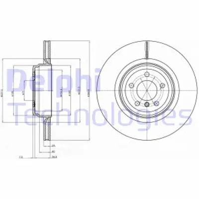 DELPHI BG9078C Fren Dıskı (Teklı Paket)   Boyalı Delıklı Arka 550 750 76010/2008 > 34216775291