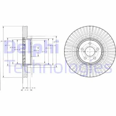 DELPHI BG9105 Fren Dıskı (Teklı Paket) Delıksız On Subaru Forester Legacy Outback 05/2003 > 06/2015 26300AG001