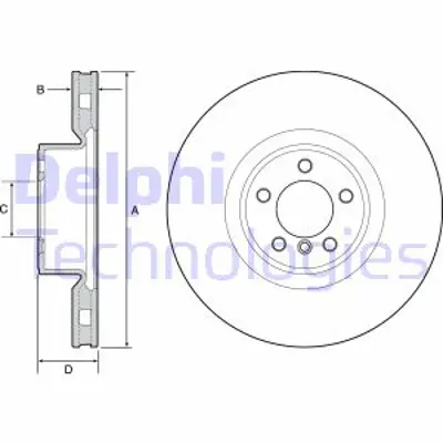 DELPHI BG9117C Fren Dıskı (Teklı Paket) Boyalı Delıksız On Land Rover Range Rover 03/2010 > 07/2012 LR031845