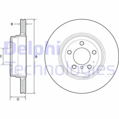 DELPHI BG9120C Fren Dıskı (Teklı Paket)   Boyalı Delıklı Arka 730 740 745 750 76003/2005 > 34216864054