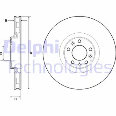 DELPHI BG9151C Fren Dıskı (Teklı Paket) Boyalı Delıksız On  C5 C6  407 508 06/2004 > 424988 YL00204580