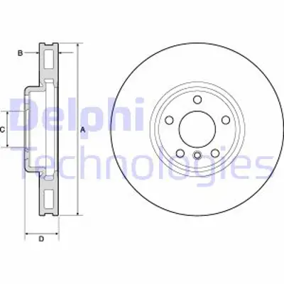 DELPHI BG9155C Fren Dıskı (Teklı Paket) Boyalı Delıksız On  518 520 525 528 530 535 640 730 740 10/2008 > 34116898729