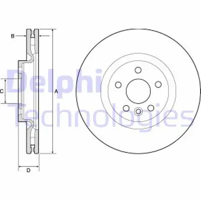 DELPHI BG9183C Fren Dıskı (Teklı Paket) Boyalı Delıksız On Jaguar  Land Rover E-Pace  Dıscovery Sport Range Rover E J9C2136 LR059122