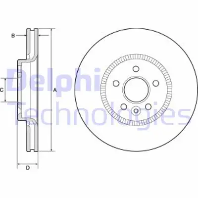 DELPHI BG9184C Fren Dıskı (Teklı Paket)   Boyalı Delıklı Ã–n Mondeo09/2014 > DG9C1125CC