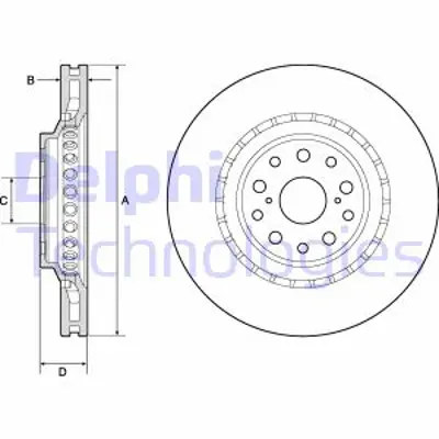 DELPHI BG9187C Fren Dıskı (Teklı Paket)   Boyalı Delıklı Ã–n Ls460 Ls600h08/2006 > 04/2010 