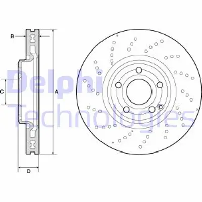 DELPHI BG9189C Fren Dıskı (Teklı Paket)   Boyalı Delıklı Ã–n Cls220 Cls250 Cls350 Cls40001/2011 > A2184210312