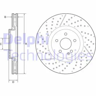 DELPHI BG9229C Fren Dıskı (Teklı Paket)   Boyalı Delıklı Ã–n A45 Cla45 Gla4506/2013 > 1764210212