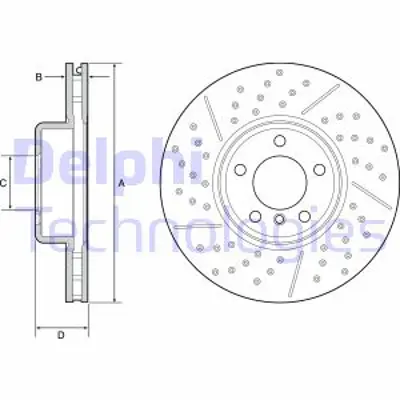 DELPHI BG9234C Fren Dıskı (Teklı Paket)   Boyalı Delıklı Ã–n/Arka 114 116 118 120 125 218 228 230 318 320 34116797602