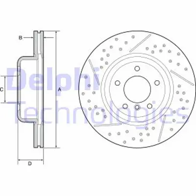 DELPHI BG9235C Fren Dıskı (Teklı Paket)   Boyalı Delıklı Ã–n 116 118 120 123 125 130 135 316 318 320 323 34116786392