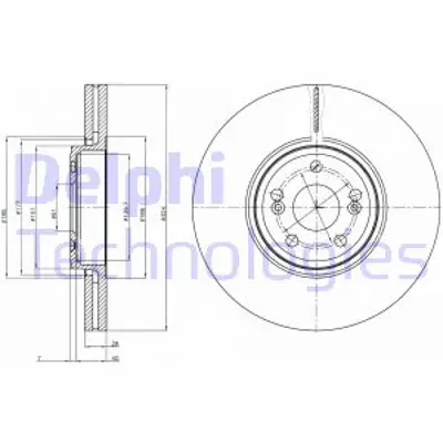 DELPHI BG9687 Fren Dıskı (Teklı Paket) Delıklı Ã–n Espace Grand Espace Vel Satıs01/2002 > 8671019275