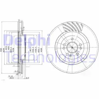 DELPHI BG9759 Fren Dıskı (Teklı Paket) Delıksız On  Ml270 Ml320 Ml350 Ml400 Ml430 Ml500 Ml55 01/1998 > 06/2005 A1634210512