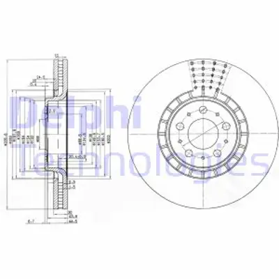 DELPHI BG9783C Fren Dıskı (Teklı Paket)   Boyalı Delıklı Ã–n Volvo Xc9010/2002 > 09/2015 306573015