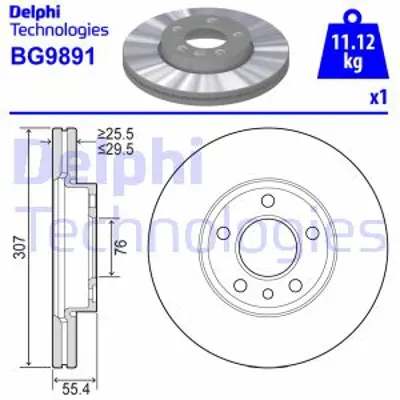 DELPHI BG9891 Fren Dısk Aynası On Havalı 308 5 Adet Transporter T5 T6 03>15 16 Jant JZW615301E