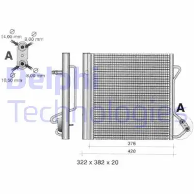 DELPHI TSP0225320 Kondanser - Smart Cabrio. Fortwo 07/98 01/04 