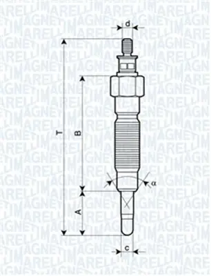 MAGNETI MARELLI 060900190606 Kıa Isıtma Kızdırma Bujisi L300 Galant Pajero MR577131