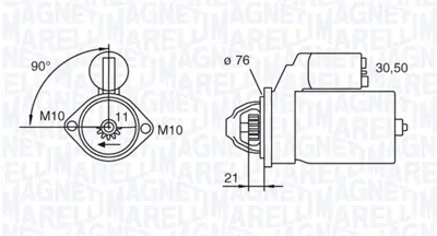 MAGNETI MARELLI 063280071010 Bmw Marş Motoru E60 525d-530d 12417788680