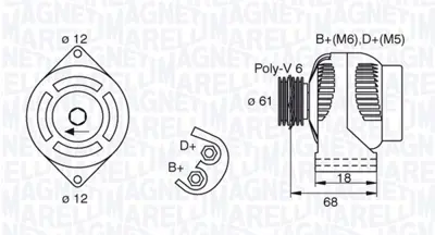 MAGNETI MARELLI 063377492010 Alternator Astra H 95520873