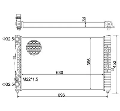 MAGNETI MARELLI 359000300250 Audı Motor Radyatörü Passat A4 A6 8D0121251P 8D0121251Q