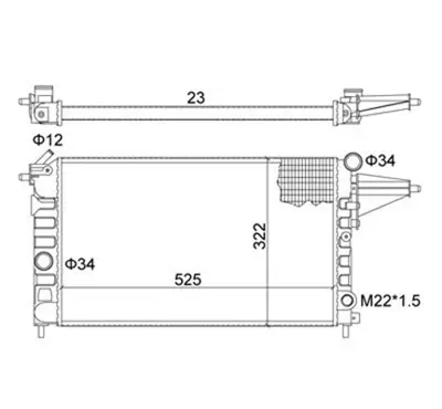 MAGNETI MARELLI 359000300530 Opel Motor Radyatörü Vectra A Ksız 90264491