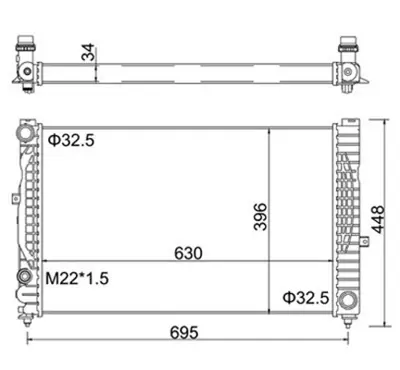 MAGNETI MARELLI 359000300770 Audı Motor Radyatörü A4 25 Tdı 8D0121251N