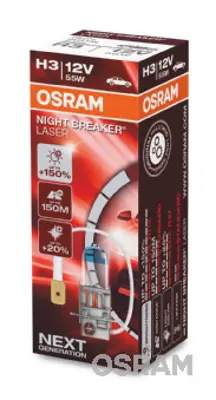 OSRAM 64151NL Ampul 12v H3 55w Nıght Breaker Laser % 150 Guclu % 20 Beyaz Isık  Pk22s Adet 