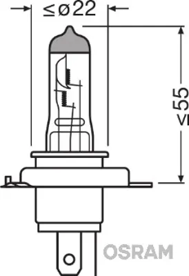 OSRAM 64196-01B Blister Ambalaj - Ampul 24v H4 75/70w 43t Tırnaklı 