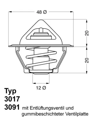 WAHLER 3017.87D2 Termostat Chevrolet Aveo 1.2-Nubıra 1.6-Daewoo Kalos 1.4-Lanos 1.4-1.5-Nunıra 1.6 16v-Rezzo 1.8 87c 96143939