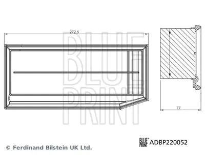 BLUE PRINT ADBP220052 Hava Fıltresı Dacıa Duster 1.6  10> 1654600Q3H 165460509R